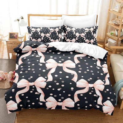 Ensembles de literie à nœud papillon de style populaire Doux et doux pour la peau Draps et housses de couette Confortables et charmants Convient à tous les âges US Full200x229cm