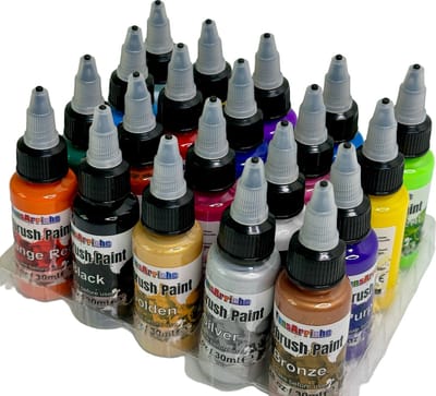Fantasy Colorbox Deluxe - 20-delig Acrylverf Airbrush Set voor schilders en creatieve DIY projecten - Diverse Kleuren, 20 ml per flesje