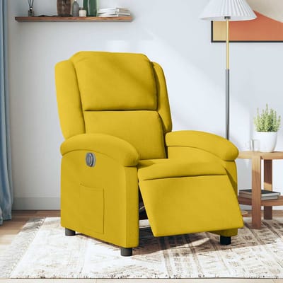 vidaXL - Fauteuil - verstelbaar - elektrisch - stof - geel