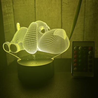 Klarigo® Nachtlamp – 3D LED Lamp Illusie – 16 Kleuren – Bureaulamp – Hond - Snoopy - Snoop – Nachtlampje Kinderen – Creative lamp - Afstandsbediening