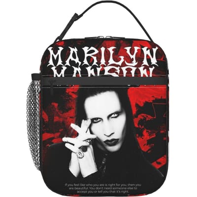 Nieuwe Collectie Marilyn Manson The Golden Age Of Last Music Geïsoleerde Lunchtas voor Vrouwen Kinderen Voedseldozen Thermische Lunchbox Tote One Size