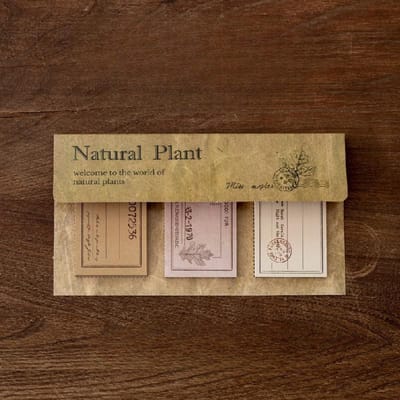 60 vellen/pak Vintage Natuurlijke Planten Memo Pad Stickers Decal Sticky Notes Scrapbooking Diy Kawaii Kladblok Dagboek Planner