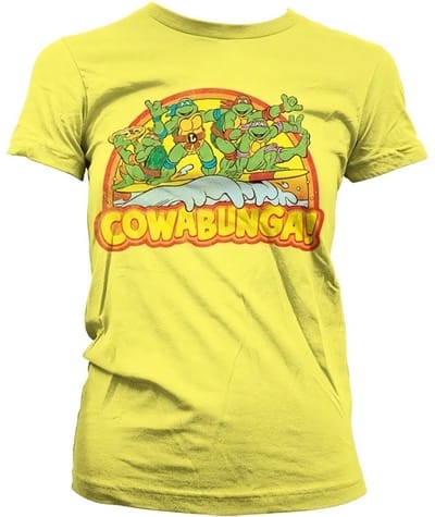 Teenage Mutant Ninja Turtles Dames Tshirt -S- Cowabunga Geel