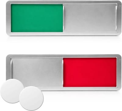Open/gesloten bord en "Niet storen" deurplaat met schuif, beschikbaarheidsindicator in rood en groen, eenvoudig te installeren, duurzaam ontwerp, afmetingen 17,7 x 5,2 cm, ideaal voor kantoor en thuisgebruik