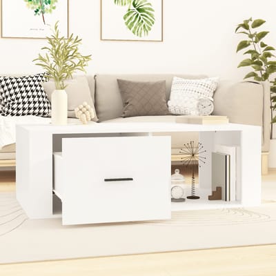 vidaXL - Salontafel - 100x50,5x35 - cm - bewerkt - hout - wit