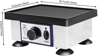 JAQZY Tandheelkundige Gipsvibrator - Lab Shaker - Twee Versnellingen - 120 W - 20,7 × 10,5 × 9,4 cm - Metaal en Koper - Zwart/ Wit
