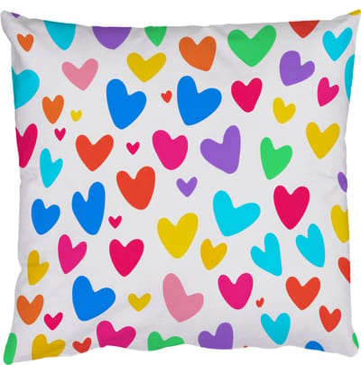 Sierkussens - Kussentjes Woonkamer - 50x50 cm - Hartjes - Kleurrijk - Patroon - Levendig