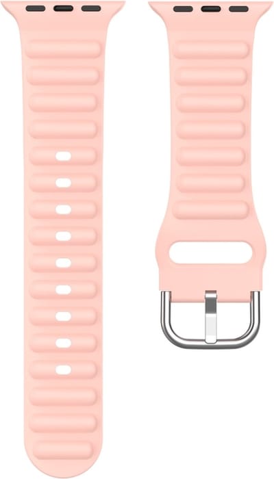 Siliconen bandje - geschikt voor Apple Watch 1/2/3/4/5/6/7/8/9/10/11/ SE (1,2,3) met maat 38 mm / 40 mm / 41 mm en 42 mm (Watch 10/11) - roze
