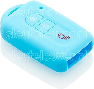 Autosleutel Hoesje geschikt voor Nissan - SleutelCover - Silicone Autosleutel Cover - Sleutelhoesje Lichtblauw
