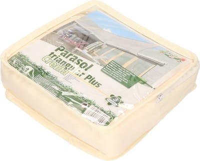 Schaduwdoek/zonnescherm driehoek creme waterafstotend - 3 x 3 x 3 meter - Terras/tuin zonwering