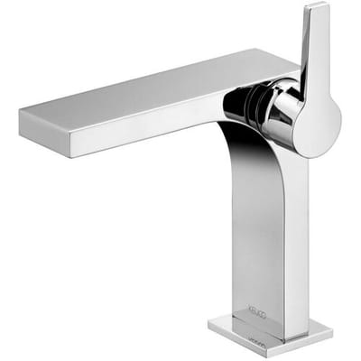 KEUCO Wastafelarmatuur chroom voor wastafel, hoogte 21cm, montage met één gat, designkraan, eengreepsmengkraan, wastafelmengkraan, Edition 11