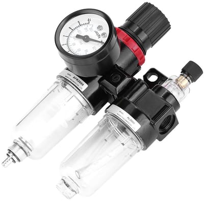 Dailygoods- Filterregulator - Luchtdrukregeling van 0.05-0.85 MPa - Aluminium/kunststof - Vochtfilter - Semi-automatische ontlading - Verlengde levensduur gereedschap - Luchtfilter