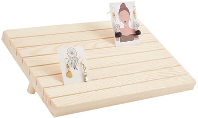 Allecto - Houten Oorbel Display - 7 Slots Organizer - Sieraden Houder voor Verkoop - 29 x 19 cm - Decoratief en Praktisch - Geschikt voor Dames