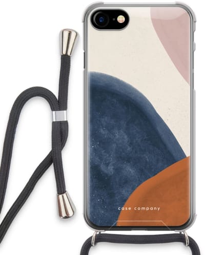 Case Company® - Hoesje met koord geschikt voor iPhone SE 2020 hoesje met Koord - Geo #1 - Telefoonhoesje met Zwart Koord - Bescherming aan alle Kanten en Over de Schermrand