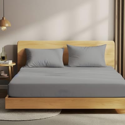 Dailygoods- Hoeslaken Ademend Katoen - 100% Zacht - Matrashoogte 30 cm - Lichtgrijs - Gemakkelijk te Reinigen - Premium Kwaliteit - Matraslaken