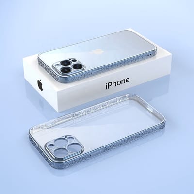 Smartphonica iPhone 13 hoesje met 3D metallic opdruk - Blauw geschikt voor iPhone 13