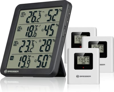 Bresser Weerstation - Quadro NV - 4 Meetresultaten - 3 Thermo/Hygro,- Sensoren