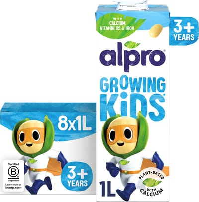 Alpro Growing Kids Drink Soja 3+ Jaar - Plantaardige Groeidrank - Met Calcium & Vitaminen - 8 x 1L