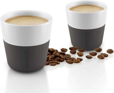Eva Solo - Beker voor Espresso Set van 2 Stuks - Zwart - Porselein - Siliconen