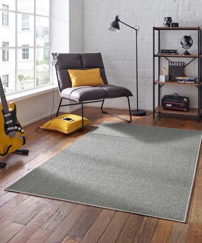 Laagpolig vloerkleed - Fleur grijs 80x150