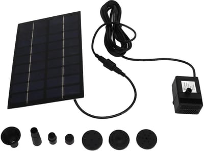 Dailygoody - Solar Waterpomp Kit - Zonne-energie - Eenvoudig te installeren - Zwart - Anti-verstopping - Voor vijvers en tuinen - 200 Liter per uur