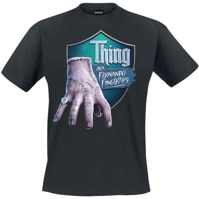 Wednesday T-shirt - Thing - Fernando Fintertips - S tot XXL - voor Mannen - zwart