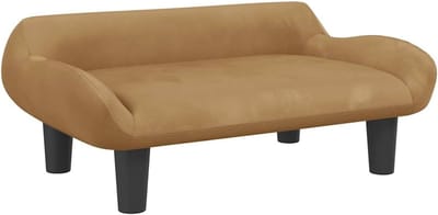 Kinderbank Fluweel - Zitje voor kinderen - Ontspannen en spelen - Zachte schuimvulling - 70x40x24 cm - Bruin
