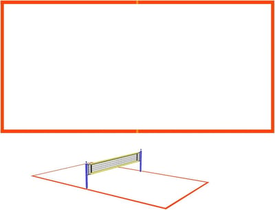 Afbakeningslijnen Sportveld - Markeerlijnen Touwen - Buitensport Afzetten - Gemak Anti-verstrengeling - 16x8m - Rood