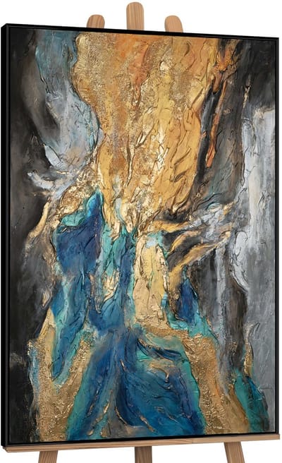 Canvas schilderij groot handgeschilderd abstracte symfonie muziek expressief – YS-Art Gallery – Expressieve wanddecoratie voor woonkamer – Modern schilderij voor kantoor en hal