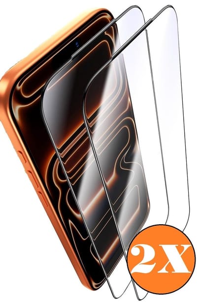 Screenprotector Geschikt voor iPhone 17 Pro Max Screenprotector Volledige Beschermglas - Glas Gehard Tempered Glass Full Cover - 2 PACK