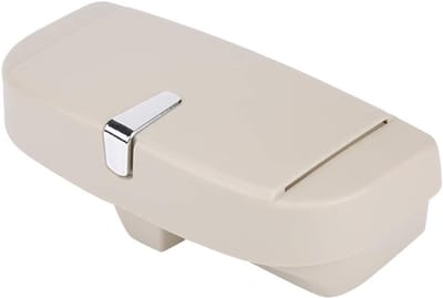 Zonnebrillenhouder voor de auto, ABS autobrillenetui, opberghouder, clip-hoes, organisatordoos, universiële brillenorganisator met kaartjesclip (beige)