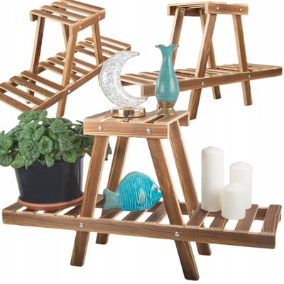 Houten bloemenstandaard