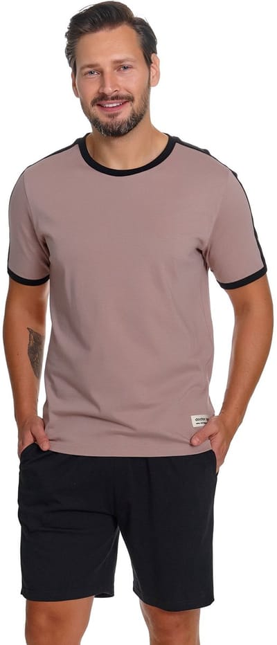 Doctor Nap Katoenen Heren Pyjama - Korte Mouw & Korte Broek Zomer Shortama - PMB.7477 Beige XL