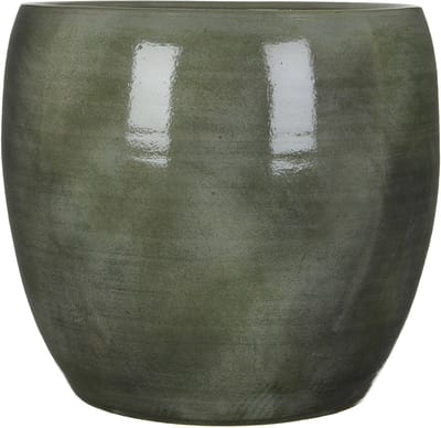 Mica Decorations Bloempot donkergroen glans keramiek voor kamerplant H35 x D38 cm- plantenpotten binnen