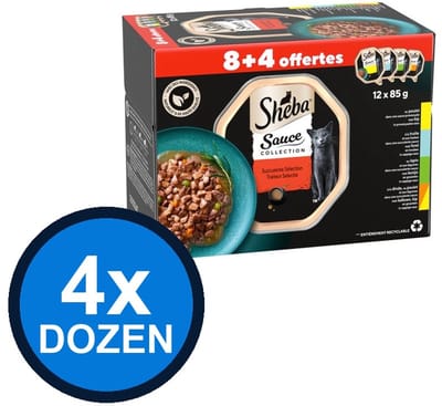 4x Sheba - Sauce Collection Alu Saus Traiteur Sel Multipack (12x85g) - Kattenvoer Natvoer - 1.02 kg