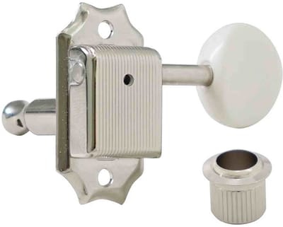 Hosco Japan H-20342NSVTR Stemmechanieken voor gitaar, 3xL + 3xR, Vintage Tone Revival Series, cream oval knop, nikkel