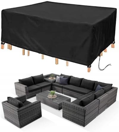 Waterdichte Tuinst Meubelhoes 350x260x90cm Zwart - Oxford 420D