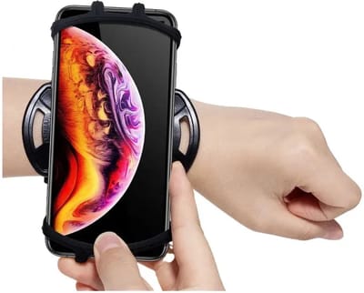 Universele Sport Telefoonhouder Polsband | 360° Verstelbaar | Universeel voor Telefoons | Geschikt voor o.a. Hardlopen, Fietsen en Wandelen | Sportband | Zwart