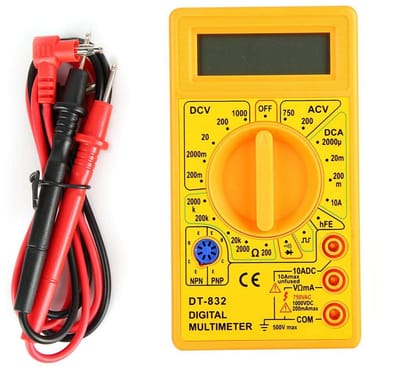 Digitale Multimeter - Spanning Tester - Elektrische Metingen - Met Buzzer Alarm - 123 x 67 mm - Geel