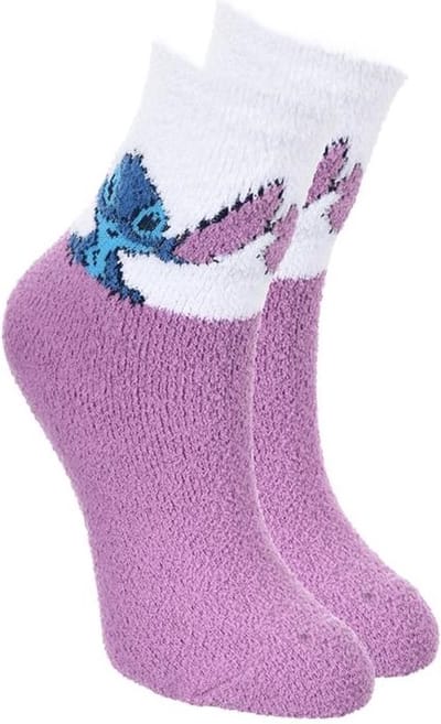 Lilo & Stitch - Cosy / Fluffy huissokken Disney Stitch - paars - maat 23/26