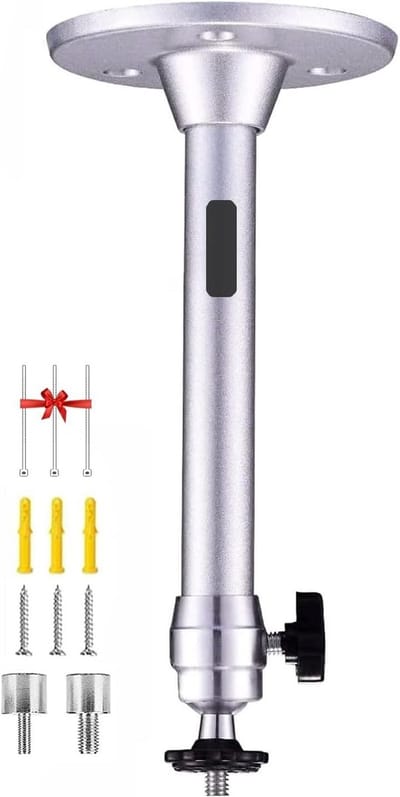 Projector Houder - Projector Standaard - Universele Montage - 360 Graden Rotatie - 18 cm Armlengte - Zilver
