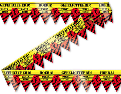 Q2P - Afzetlint - Gefeliciteerd! - Verjaardag Versiering - Verkeersbord - Tape - 12 Meter - Feest Versiering