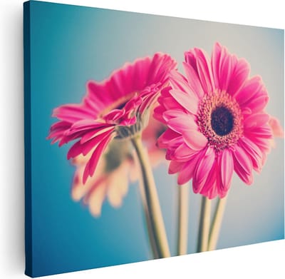 Artaza Canvas Schilderij Gerbera - 40x30 cm - Klein - Muurdecoratie Bloemen - Wanddecoratie Woonkamer - Kamer Accessoires