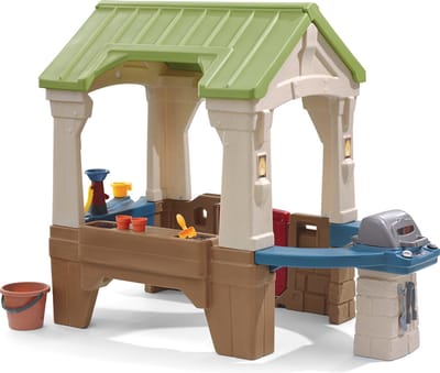 Step2 Great Outdoors Speelhuis - Werkende waterpomp - Incl. 7delige accessoire-set