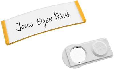 CombiCraft Polar20 naambadge met dubbelmagneet geel 68x22mm - per 10 stuks