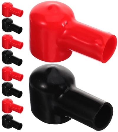 Accupoolafdekkingen - Poolkappen - Accu Beschermen - Kortsluiting Voorkomen - 10 stuks - Rood Zwart