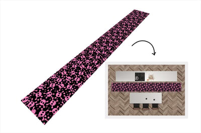 Keukenloper - Keukenmat - Meisje - Piraten - Roze - Patronen - 400x50 cm - Keuken vloerkleed