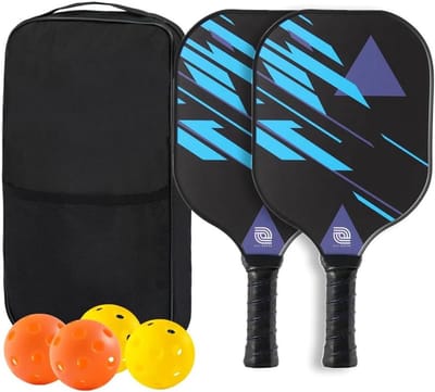 Pickleball Paddles Set - Pickelbal Set - Sport Spelen - Glasvezel Oppervlak - Set van 2 - Zwart