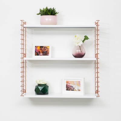 Tomado - Wandrek - Koper & Wit - Boekenrek - 70x21x68cm - Uitbreidbaar