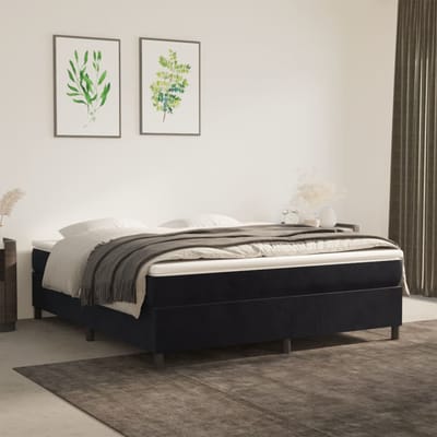 vidaXL - Boxspring - bed - 160x200 - cm - fluweel - zwart